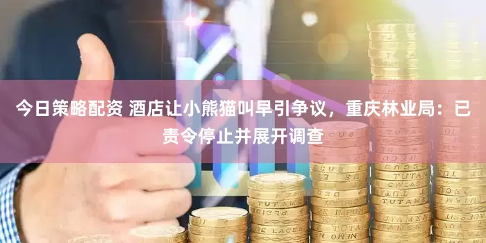 今日策略配资 酒店让小熊猫叫早引争议，重庆林业局：已责令停止并展开调查